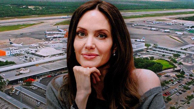 Angelina Jolie llegó a México; la captaron en el aeropuerto de Cancún.