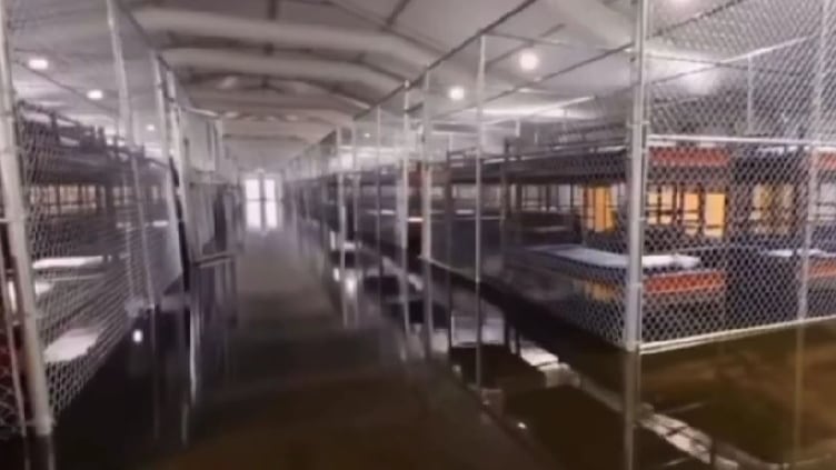 Alligator Alcatraz ya se inundó y apenas llevaba un día funcionando