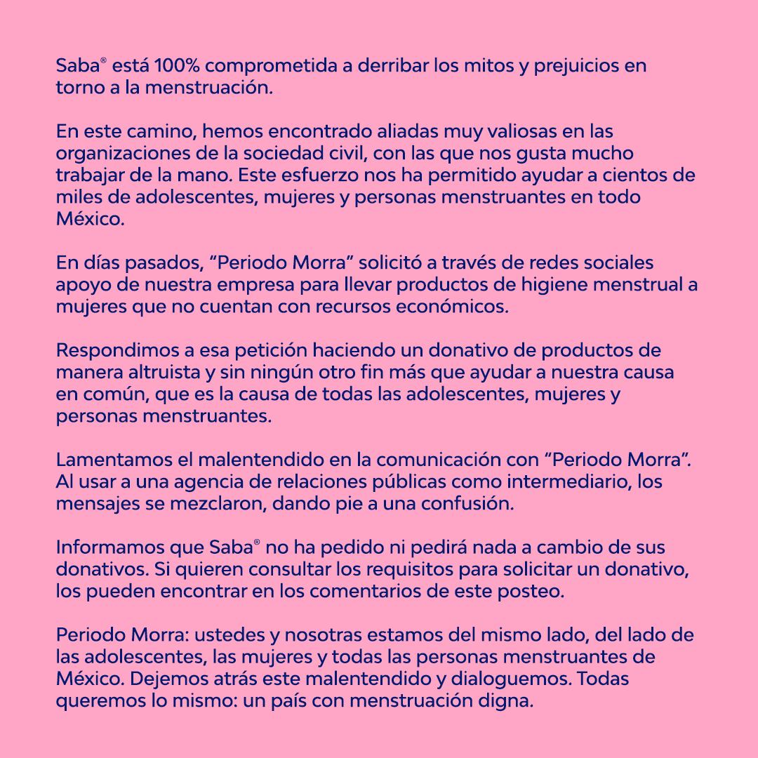 Saba responde a la colectiva Perioro Morras