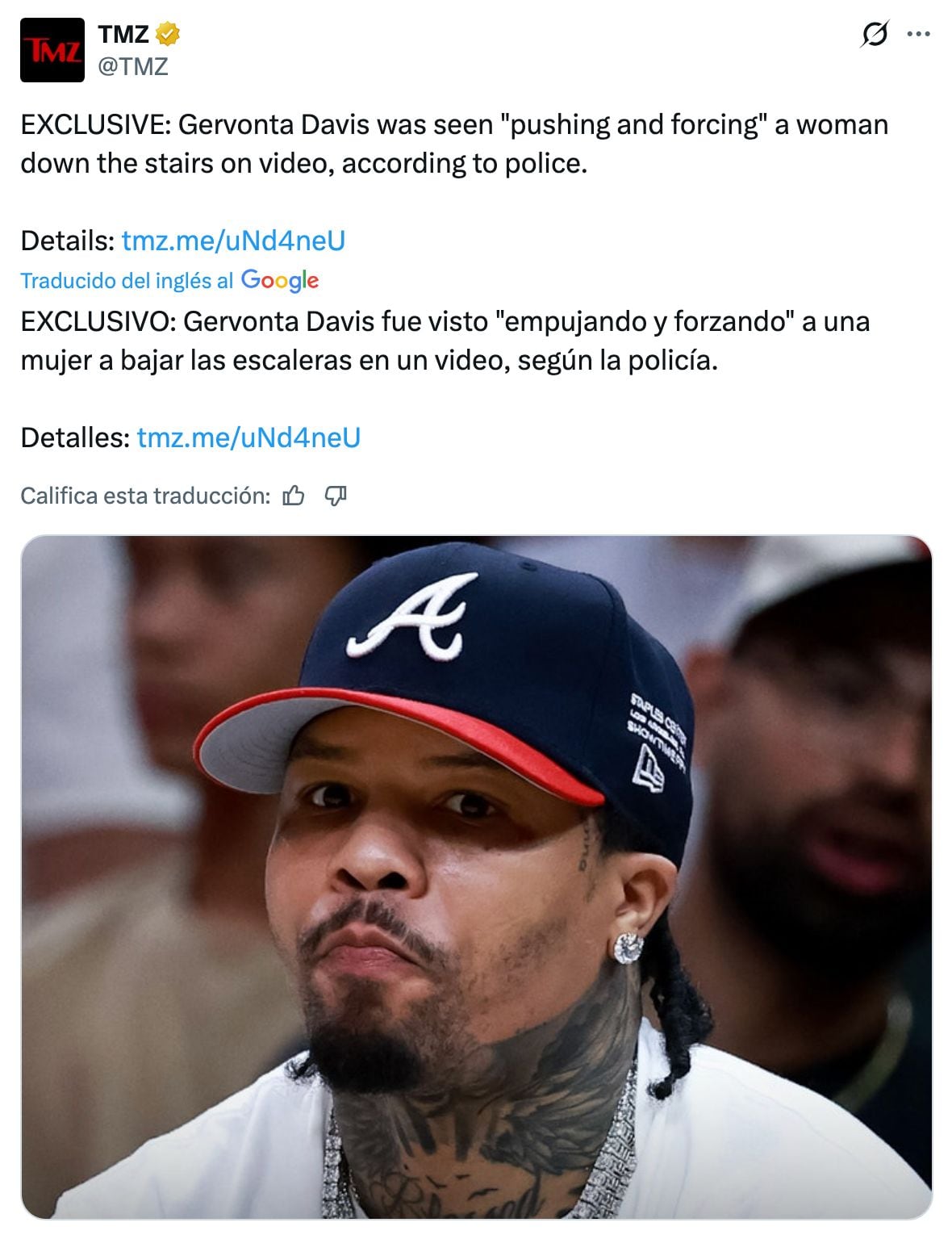 Arrestan a Gervonta Davis por presunto intento de secuestro.