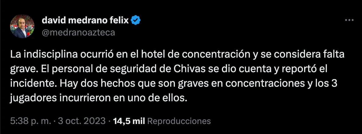 David Medrano sobre indisciplina en Club Chivas