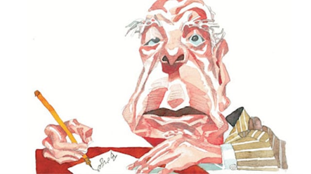 Caricatura de Borges (1899-1986), Ombú.