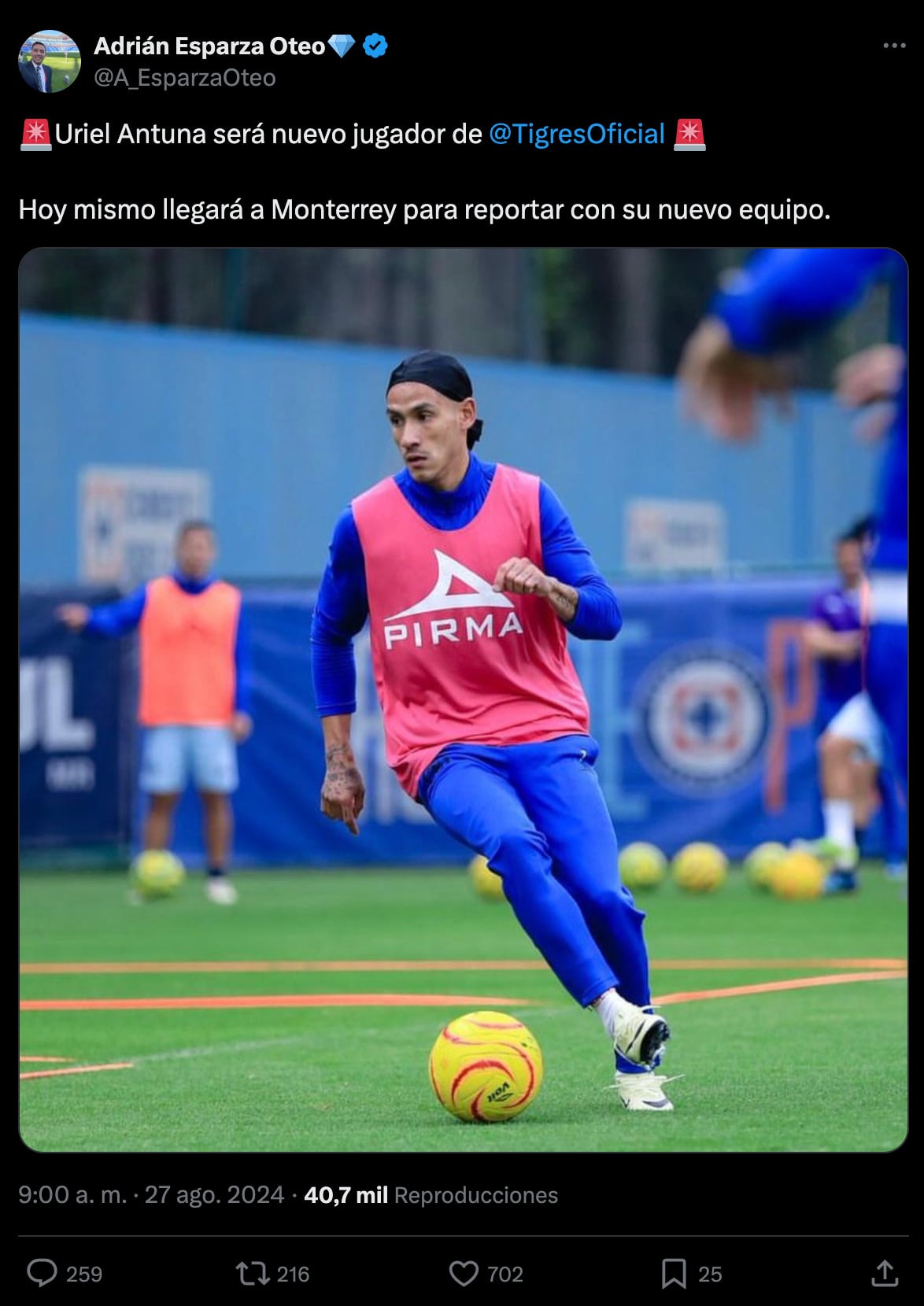 Uriel Antuna será nuevo jugador de Tigres
