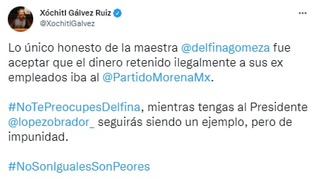 Xóchitl Gálvez sobre Delfina Gómez
