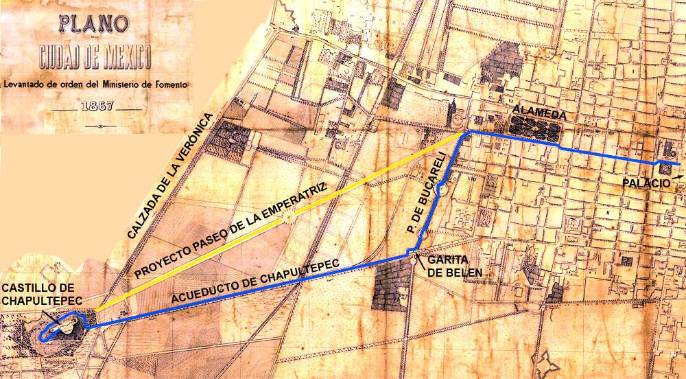 Plano original del proyecto 'Paseo de la Emperatriz'