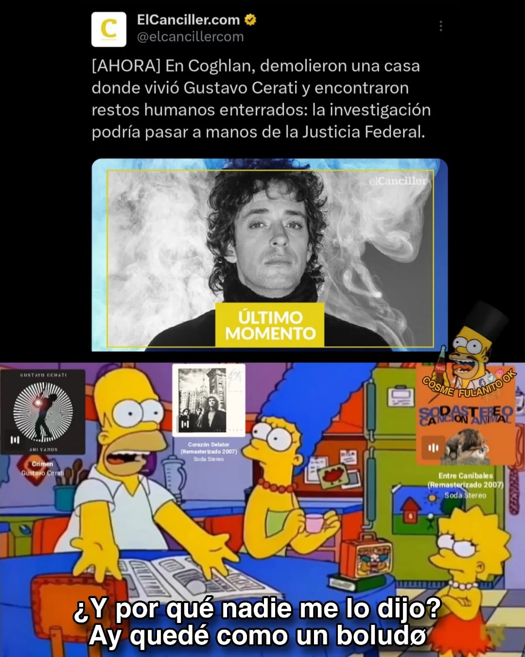 Memes de Gustavo Cerati se desatan tras encontrarse restos humanos en su casa