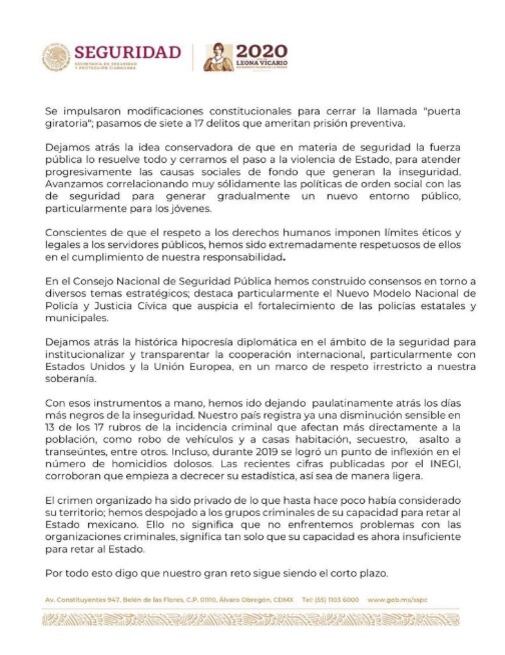 Carta de Alfonso Durazo