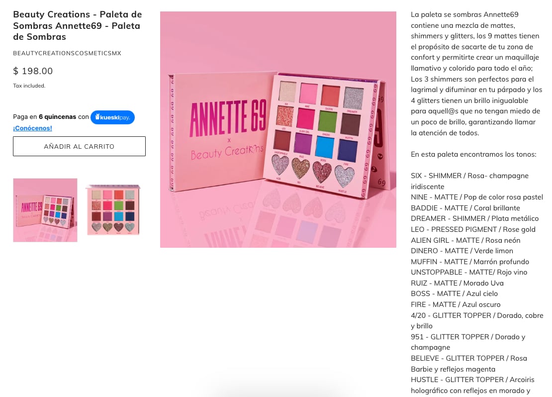 Colaboración de Annette69 x Beauty Creations