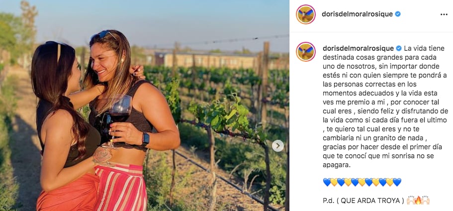 Doris del Moral le expresa amor a Melanie González