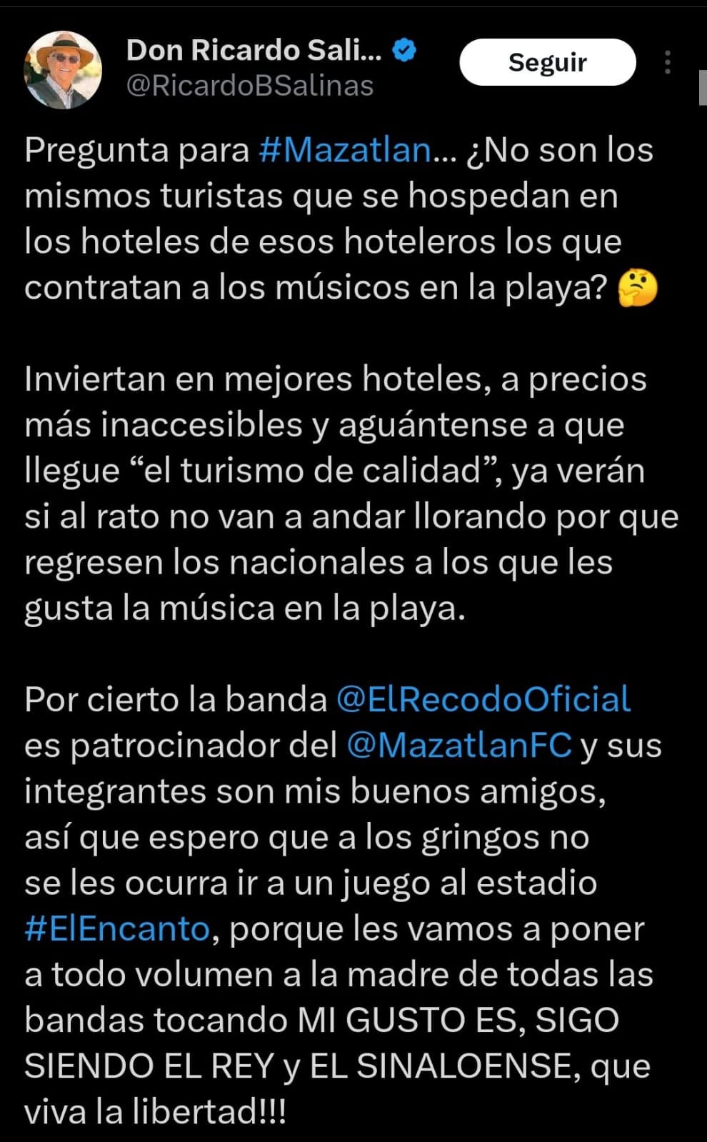 Mensaje de Ricardo Salinas Pliego.