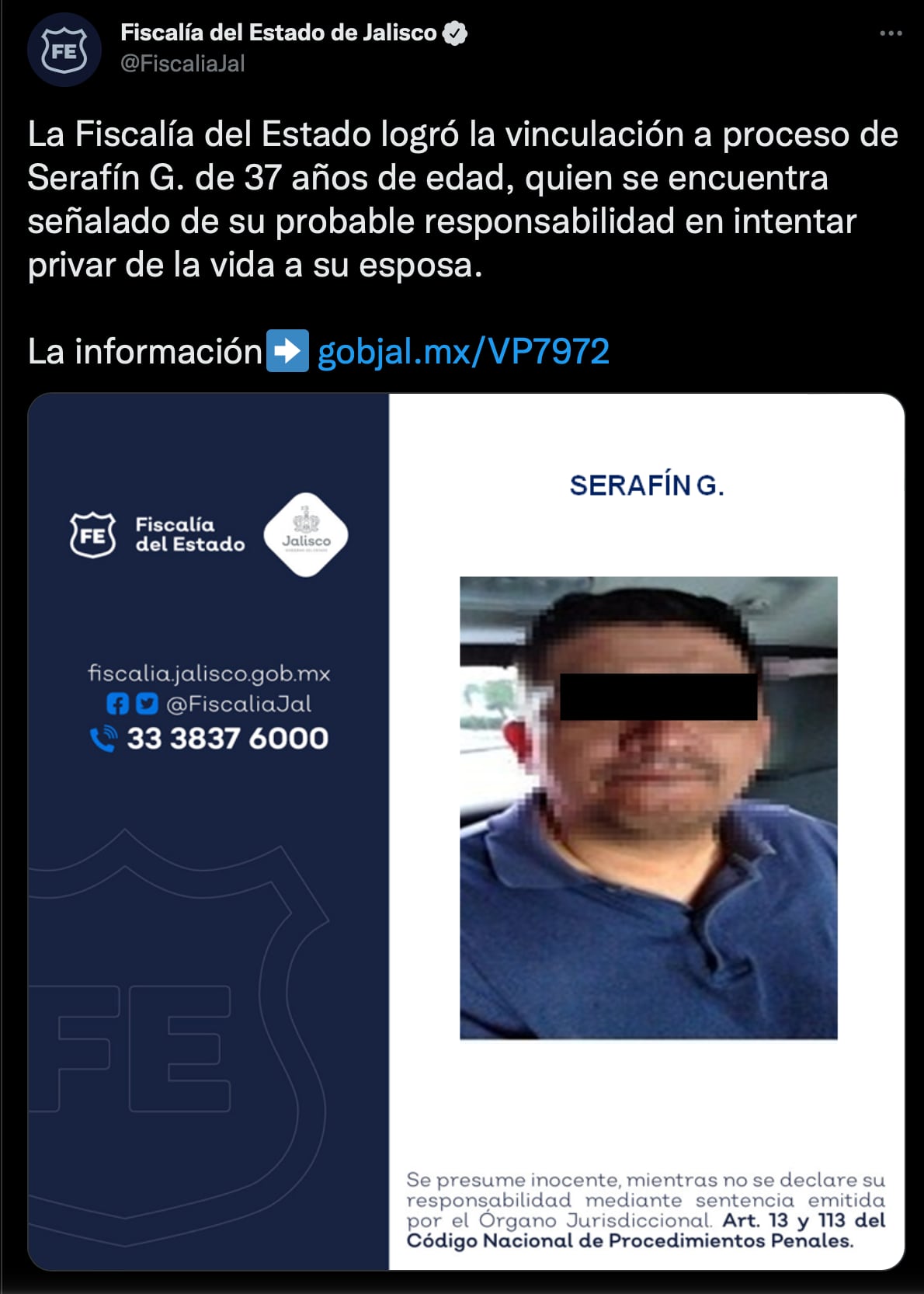 Hombre que intentó asesinar a su esposa en Jalisco es detenido y vinculado a proceso