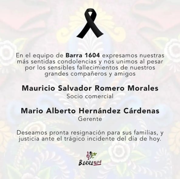 Barra 1604 identifica a muertos en explosión