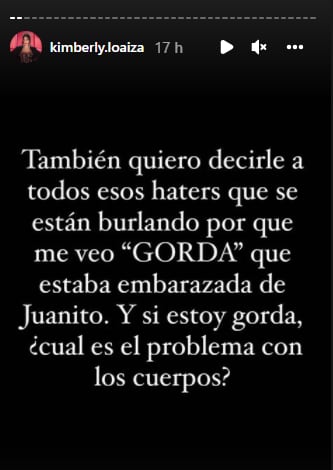 Kimberly Loaiza recibe hate sobre su cuerpo.