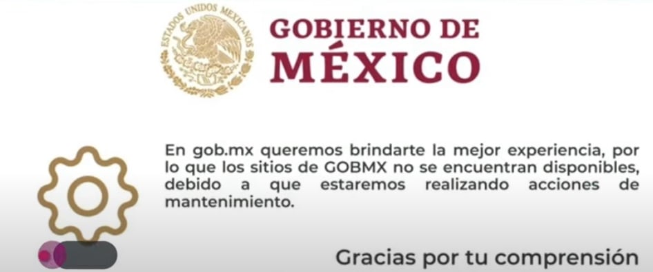 Páginas del gobierno caen; señalan mantenimiento