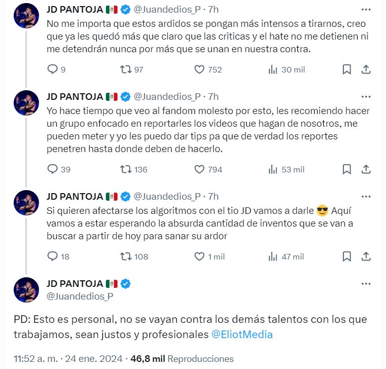 Tuits de Juan de Dios Pantoja