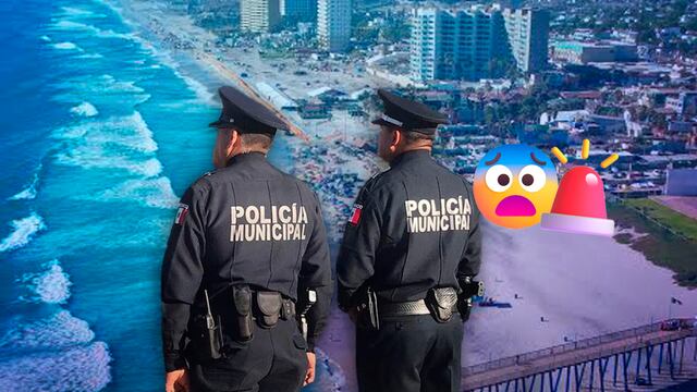 Policías municipales, fondo de Rosarito, Baja California