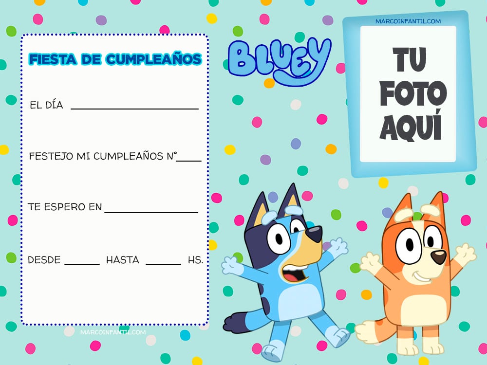 Los diseños de tarjetas de Bluey de cumpleaños para imprimir