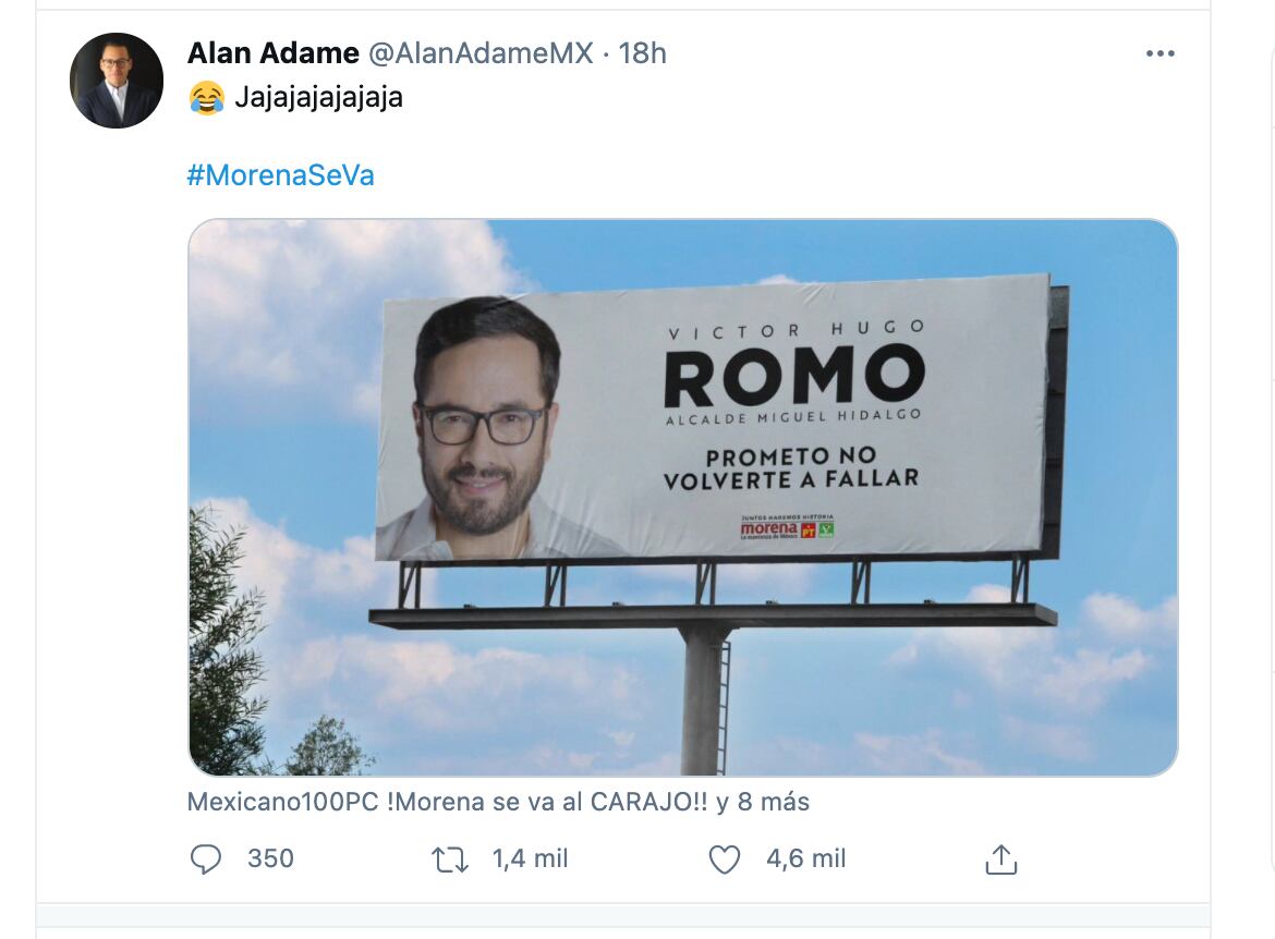Supuesta propaganda de Víctor Hugo Romo