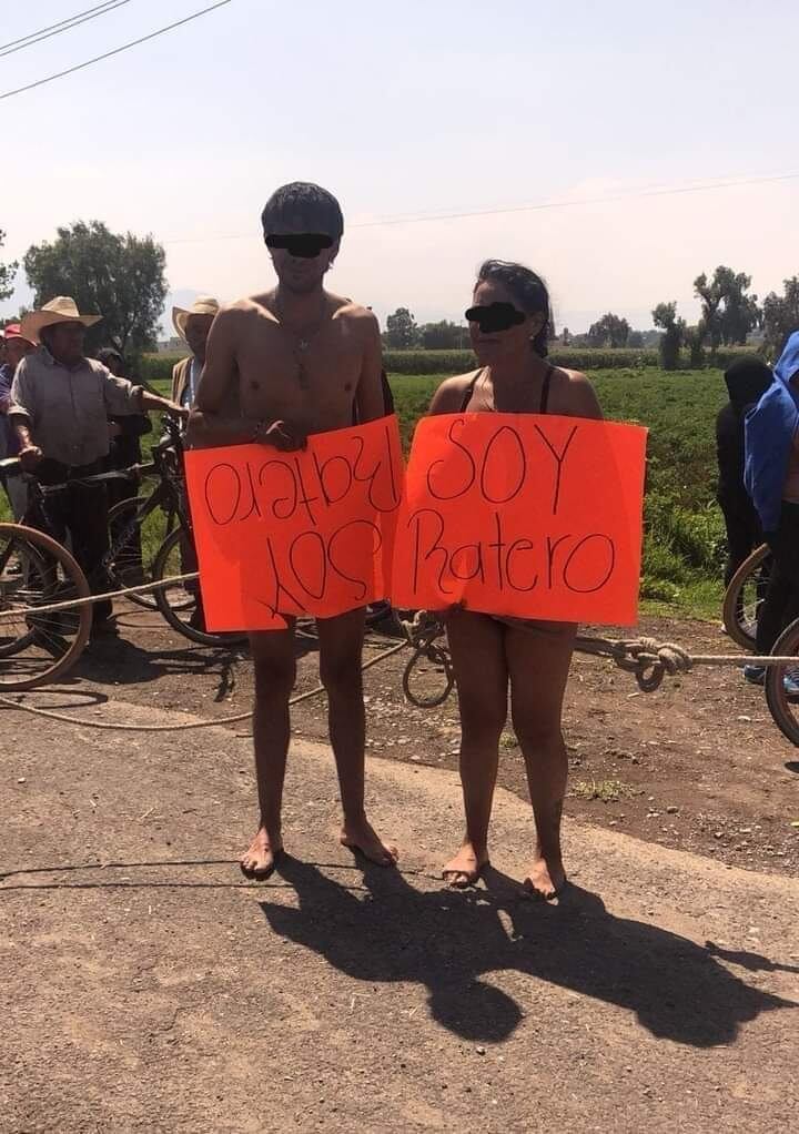 Pareja de presuntos ladrones es exhibida en Actopan