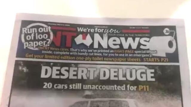 Periódico australiano imprime papel de baño