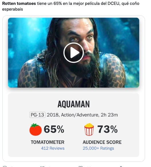 Memes de Rotten Tomatoes por malas críticas a Black Adam