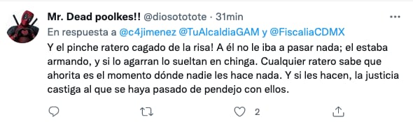 Un usuario tachó a las autoridades de corruptas tras la balacera contra los jóvenes.