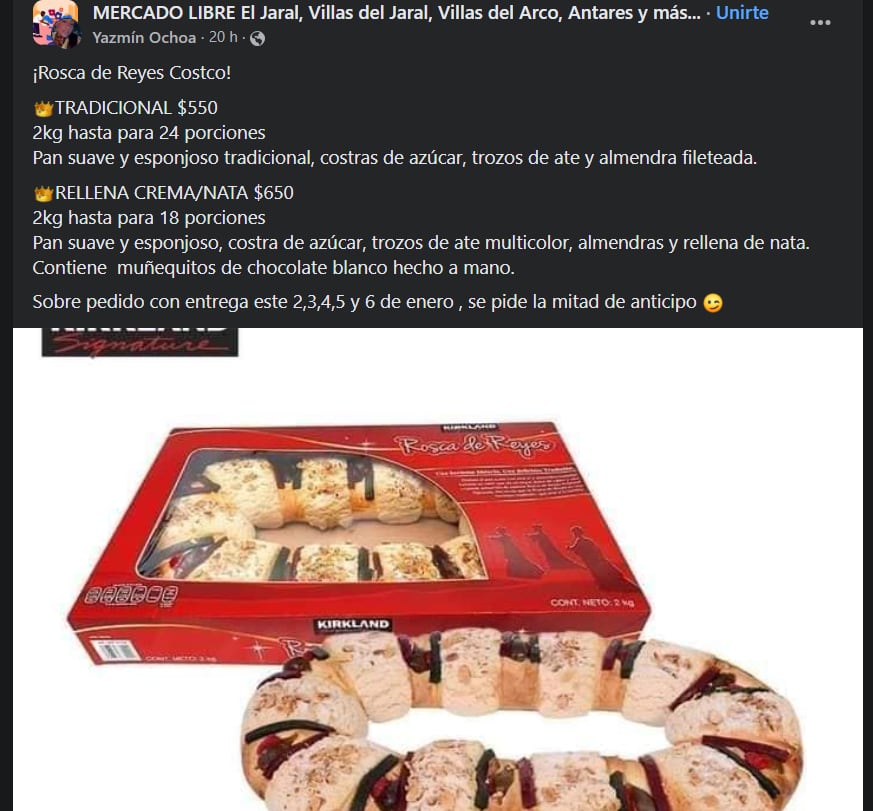 Reventa Rosca de Reyes del Costo