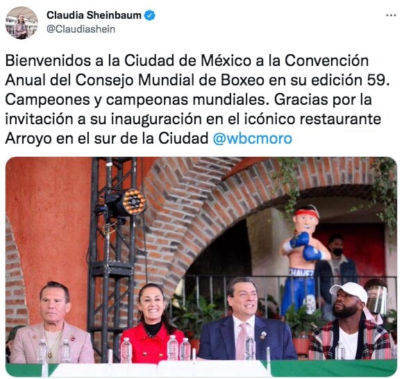 Tuit de Claudia Sheinbaum