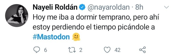 Tuit sobre Mastodon
