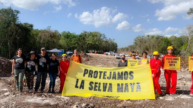 Protesta de Greenpeace por el Tren Maya