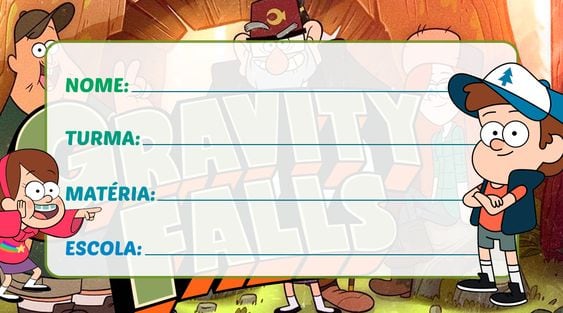 Etiquetas escolares para imprimir de Gravity Falls