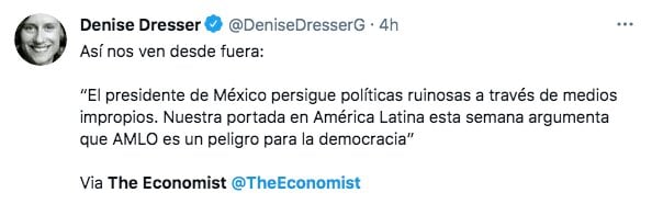 Tuit de Denise Dresser