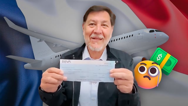 Gerardo Fernández Noroña muestra cheque BBVA para justificar costo de su vuelo a Francia
