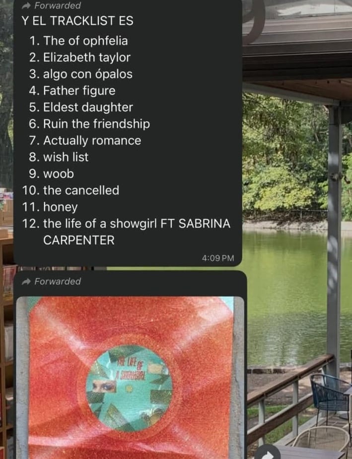 Supuesta filtración de canciones del nuevo disco de Taylor Swift: The Life of a Showgirl