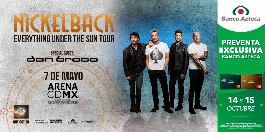 Nickelback vuelve a México en 2027: fecha y boletos para Arena CDMX