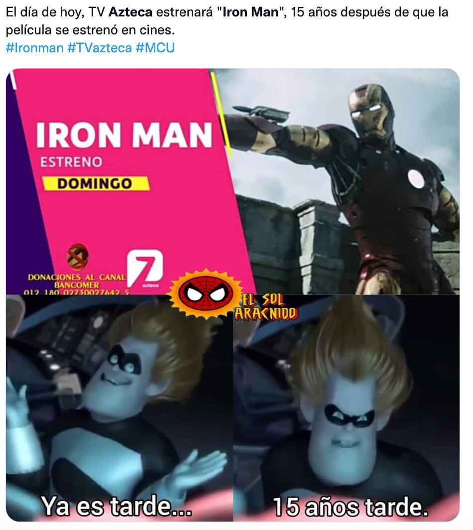 Memes tunden estreno de Iron Man en Azteca 7