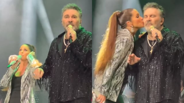 El beso de Lucero y Mijares en pleno concierto en Puerto Rico enloqueció a fans