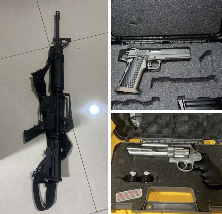 Armas encontradas en casa de Bernardo Aguirre Aldret