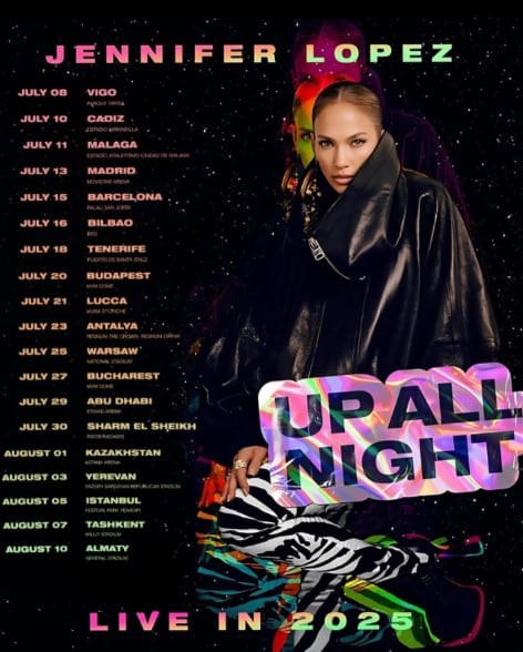 Gira de conciertos gira Up All Night 2025 Jennifer Lopez