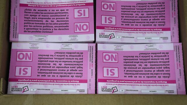 Papeletas que se utilizaran durante la consulta popular el próximo 1 de agosto