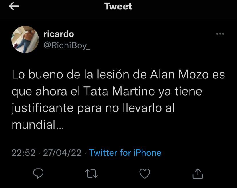 Gerardo Martino tendría el pretexto perfecto para no llamar a Alan Mozo para Qatar 2022.