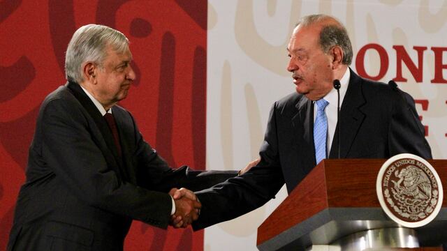 Carlos Slim con AMLO
