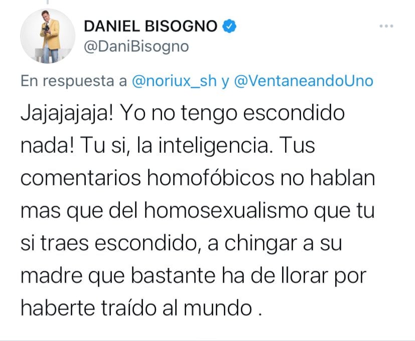 Daniel Bisogno, tuit