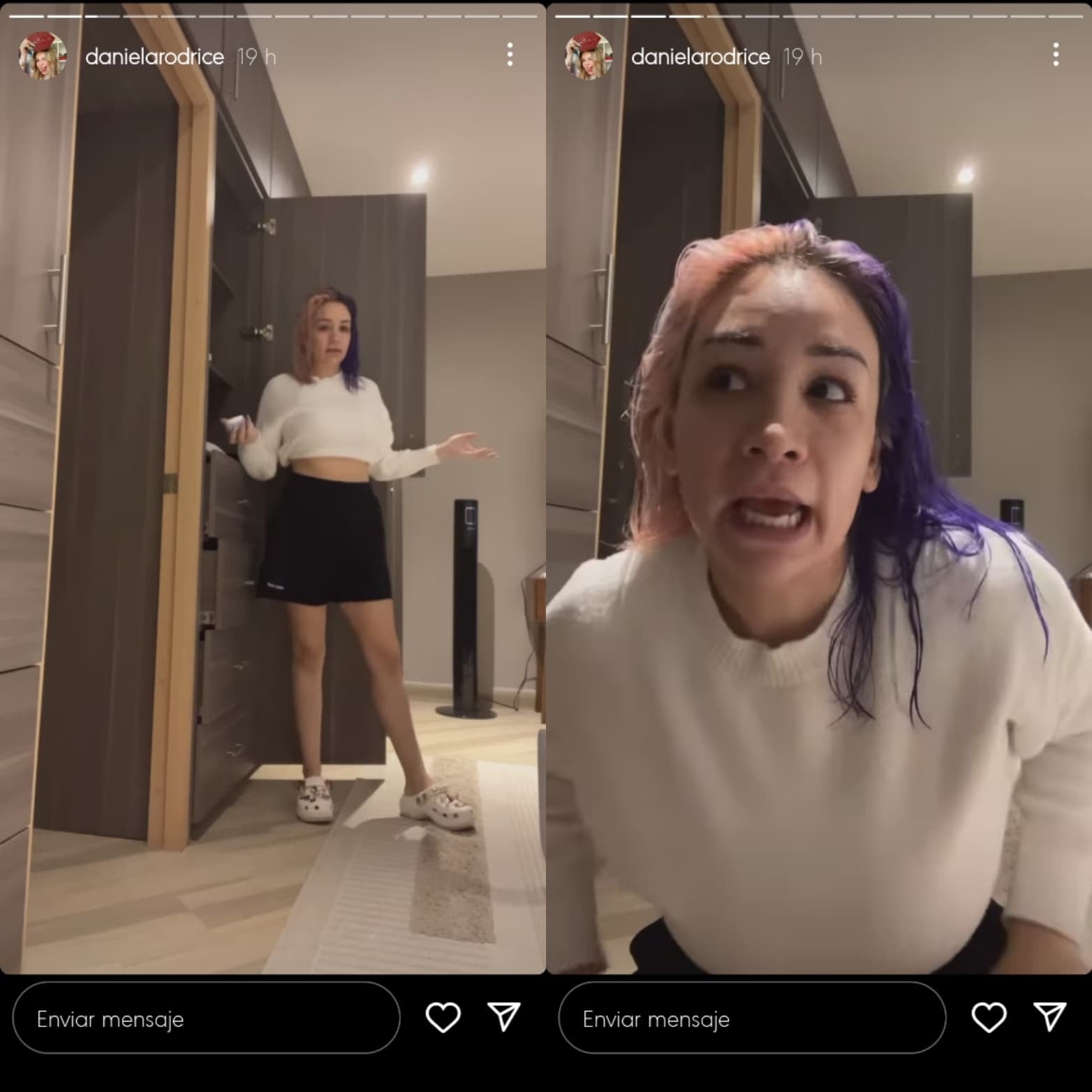 Daniela Rodrice se muestra bañada.