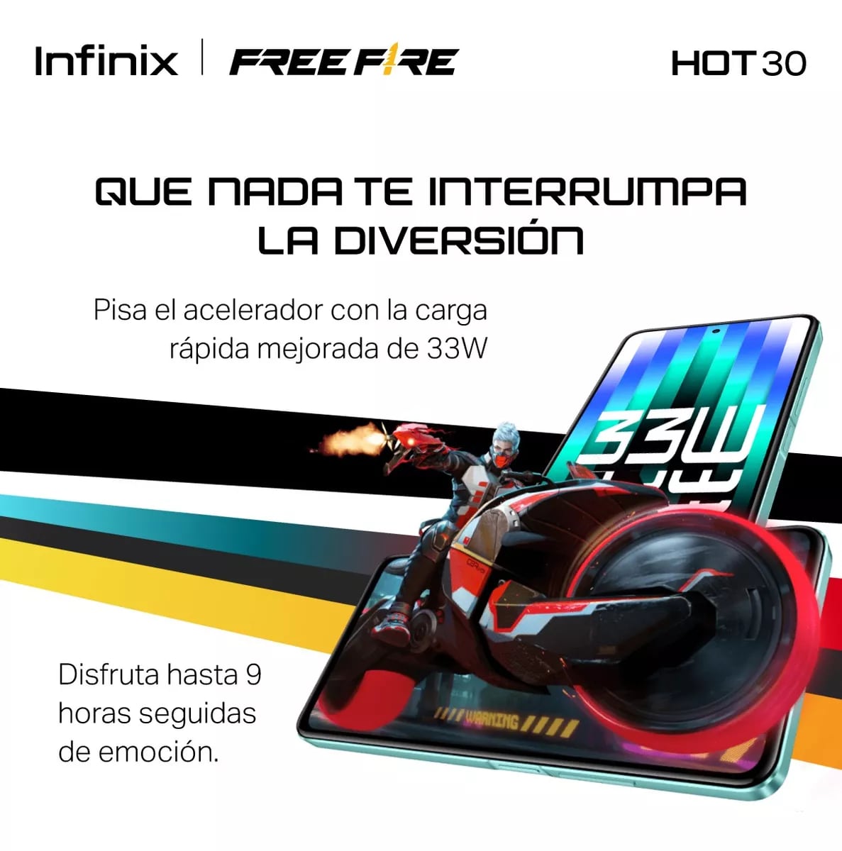 Celular Infinix Hot 30 con colaboración de Free Fire
