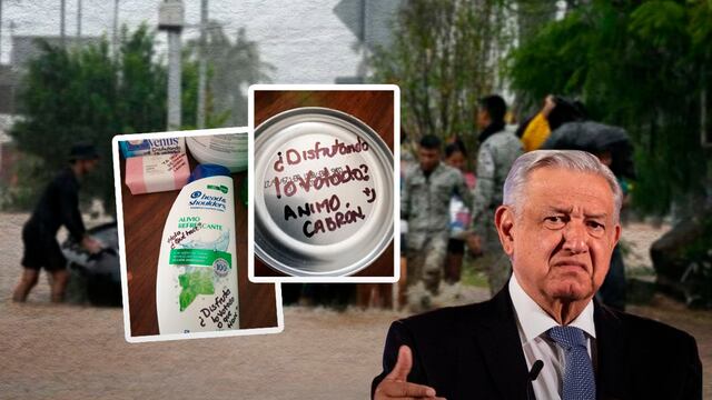 Mensajes contra la 4T en despensas para damnificados de Guerrero