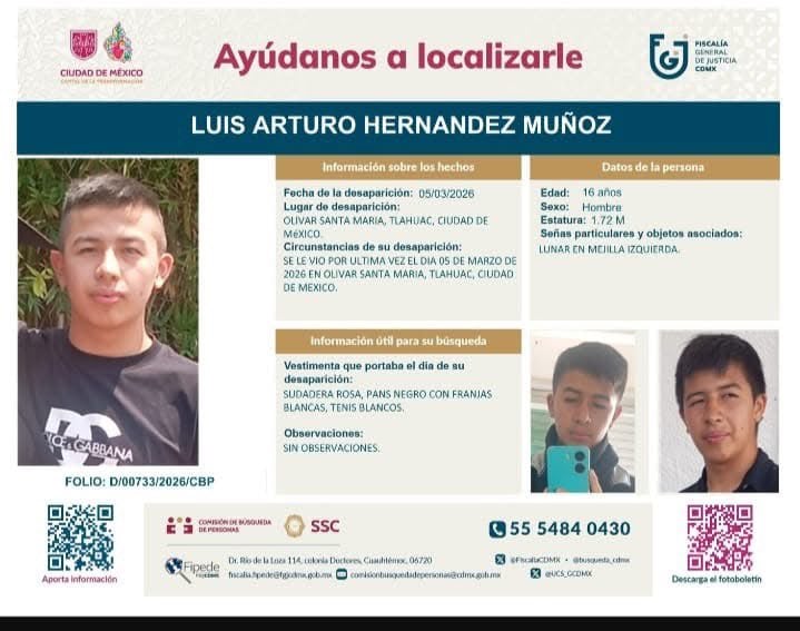 Buscan a Arturo Hernández Muñoz tras desaparecer en el Metro Tláhuac