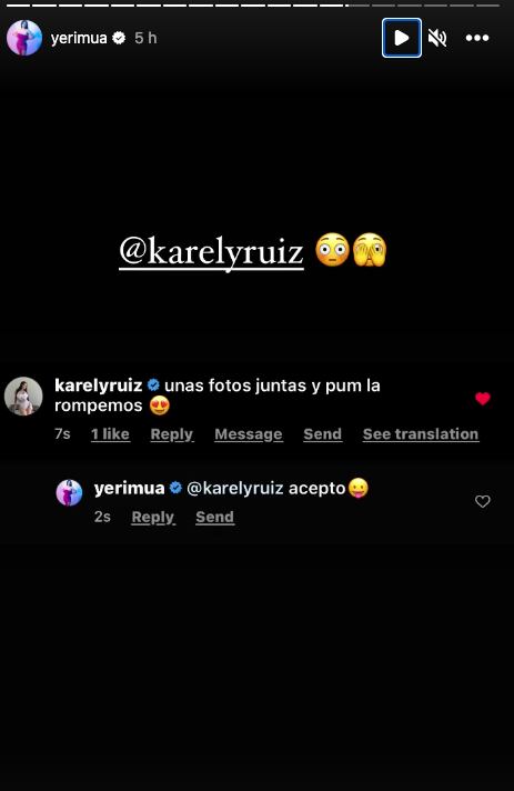 Yeri Mua acepta hacer una colaboración con Karely Ruiz