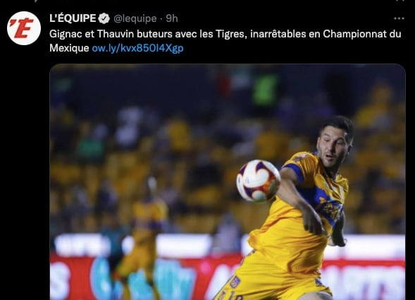 L'Equipe destacó a Gignac y Thauvin