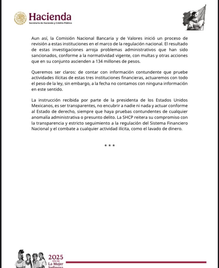 Estados Unidos acusa a empresas mexicanas CIBanco, Intercam Banco y Vector Casa de Bolsa por lavado de dinero del narcotráfico; Secretaría de Hacienda de México pidió pruebas